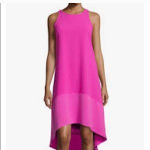Trina Turk pink magenta high low hem midi dress SMALL
